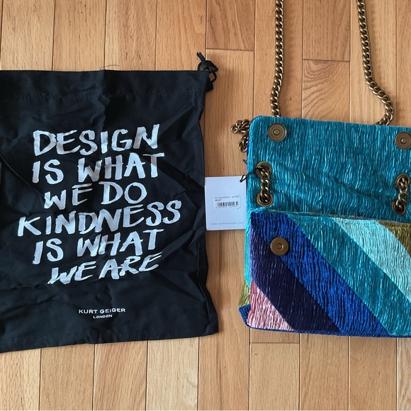 New - Kurt Geiger MINI VELVET KENSINGTON BAG - Picture 7 of 16